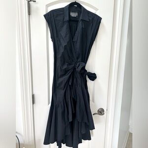 Anthropology Elegant Black Wrap Dress